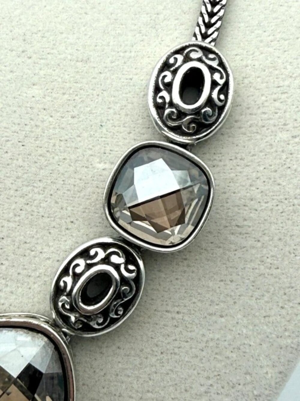 Brighton Venus Rising Statement Necklace Swarovski Crystal Silver Plated - Picture 3 of 9